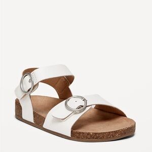 Old Navy White and tan toddler girl size 7 Sandals with Cork Footbed